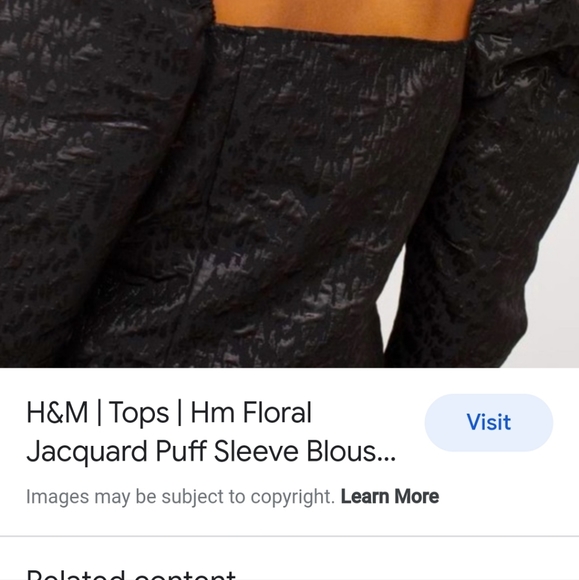 H&M jacquard puff sleeve blouse - Picture 3 of 5
